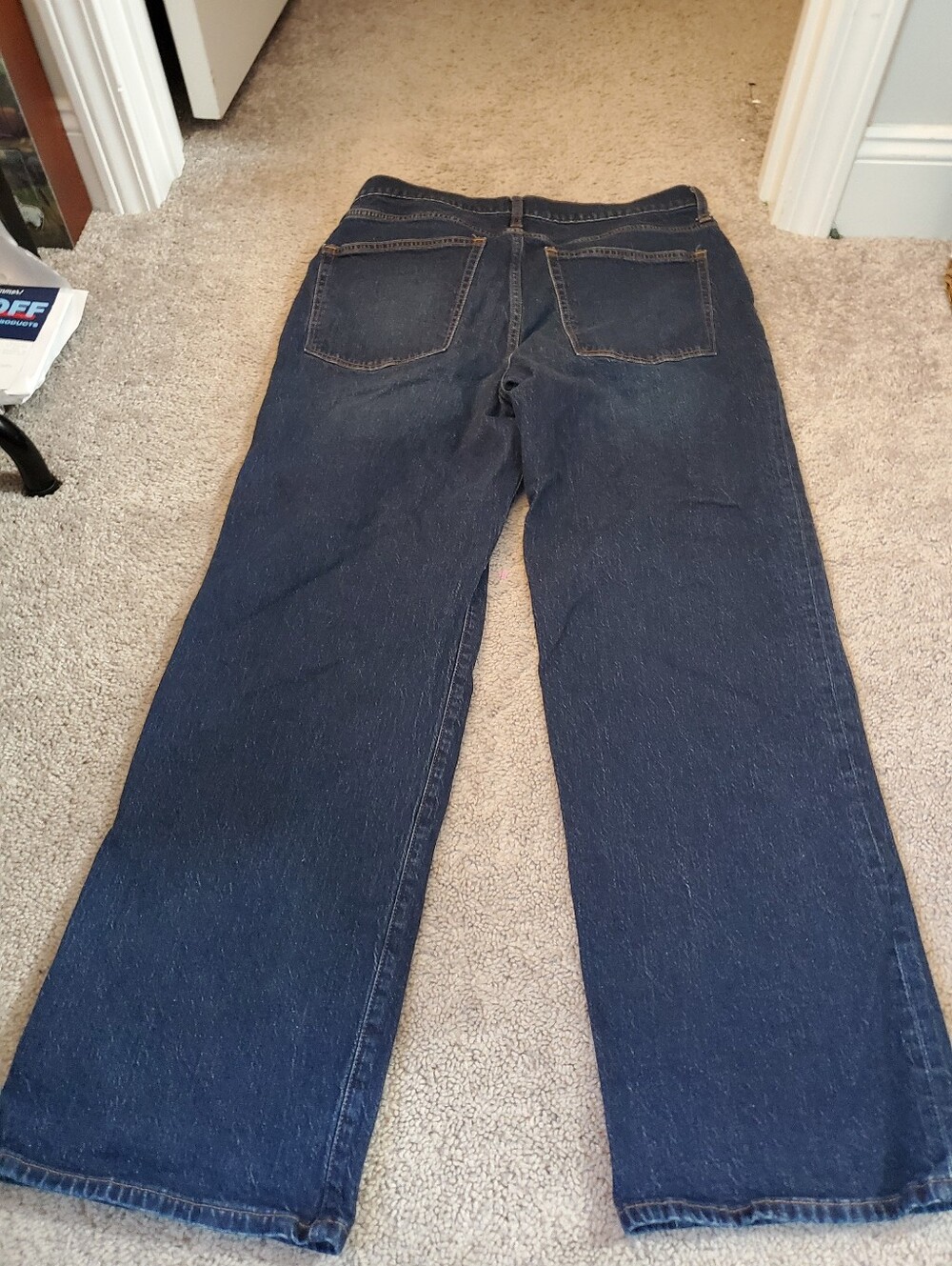 J. Crew Dark Full Length Wide Leg Button Fly Size 31